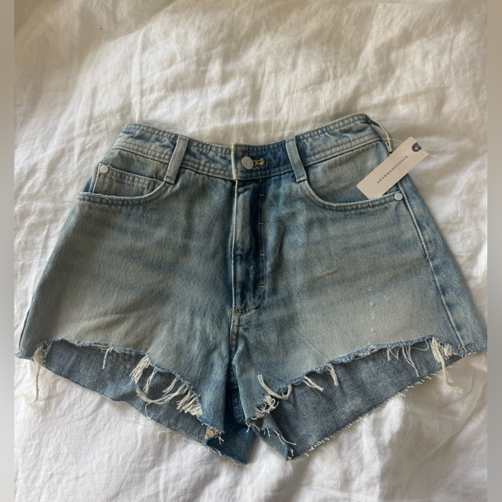 Anthropologie Blue Jean Shorts Distressed Casual